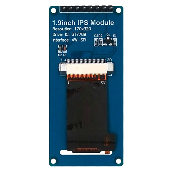 IPS TFT дисплей 1.9" (170×320px) с SPI на микросхеме ST7789