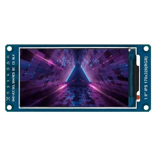 IPS TFT дисплей 1.9" (170×320px) с SPI на микросхеме ST7789