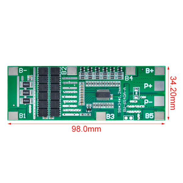 BMS 6S (22.2 - 25.2В / 40A) – контроллер заряда/разряда с балансировкой на 6 АКБ