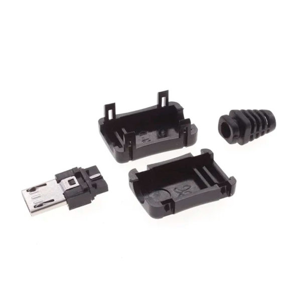 Разборный Micro-USB разъем с пластиковым кожухом (3 контакта)