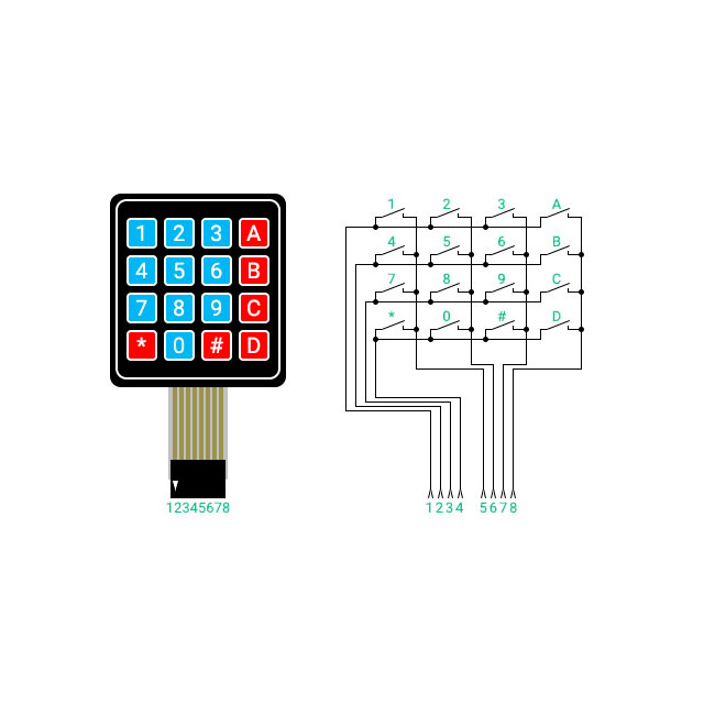 Мембранная клавиатура 4×4 – Matrix Keypad Switch