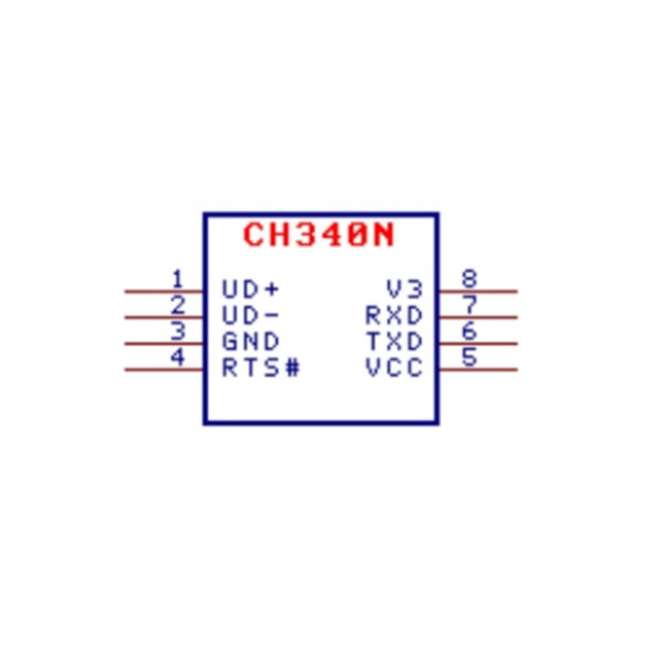 CH340N (SOP-8) – преобразователь USB Type C – TTL