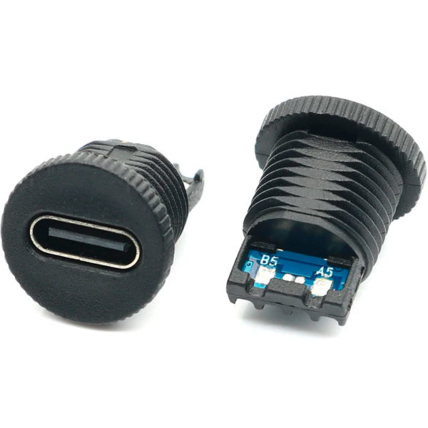 USB Type-C - монтажный врезной разъем под M11 (4 контакта, до 12В / 5А)
