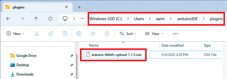 Arduino IDE 2: Установка загрузчика файловой системы LittleFS