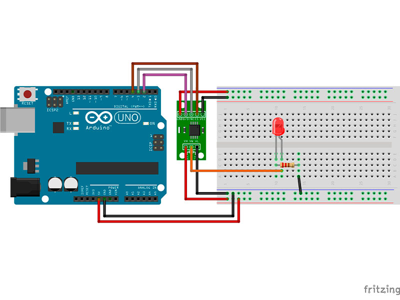 Подключение цифрового потенциометра к Arduino Uno: Схема