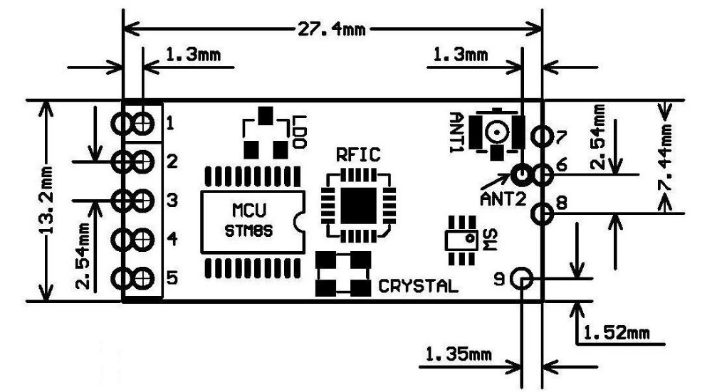 HC-12 (SI4463) - радиомодуль до 1000 м с антенной