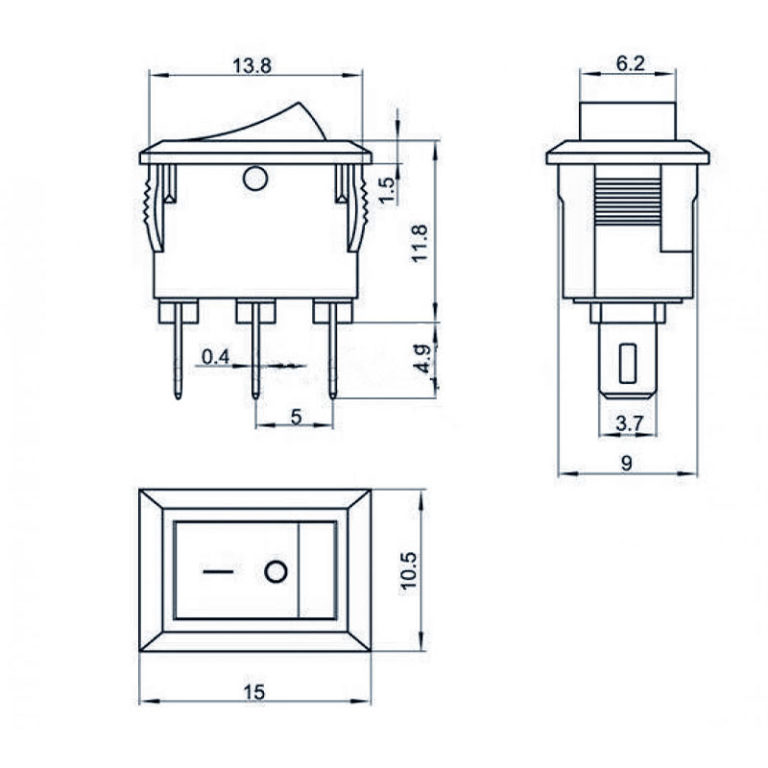 KCD11 купить в Москве переключатель трехпозиционный 220В / 6А с ...