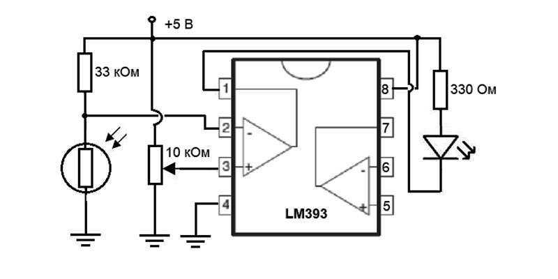 LM393: Обзор, схема подключения и примеры применения