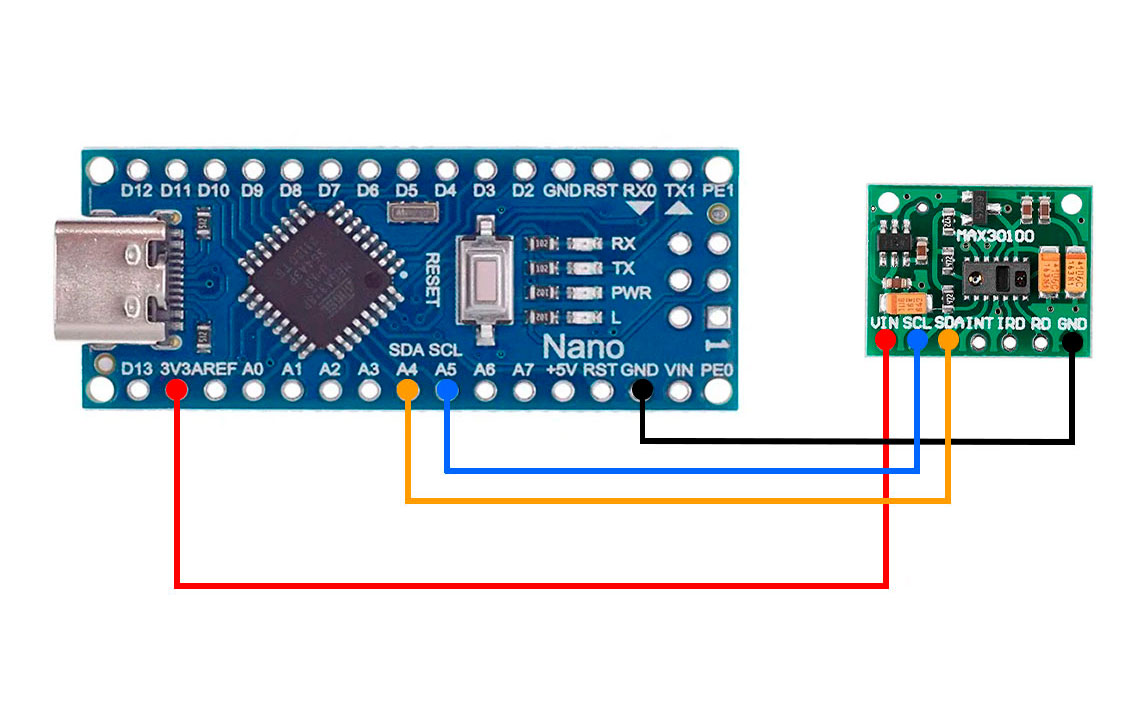Датчик пульса MAX30100 и Arduino Nano