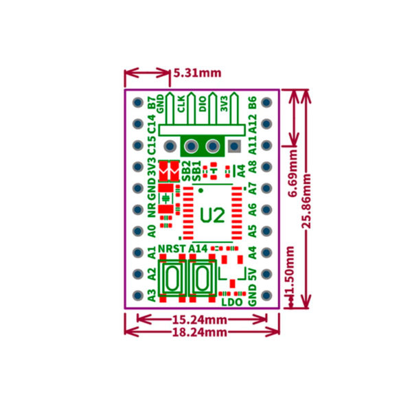 Отладочная плата на STM32G031F8P6 (64МГц, 64KB Flash, 8KB RAM)