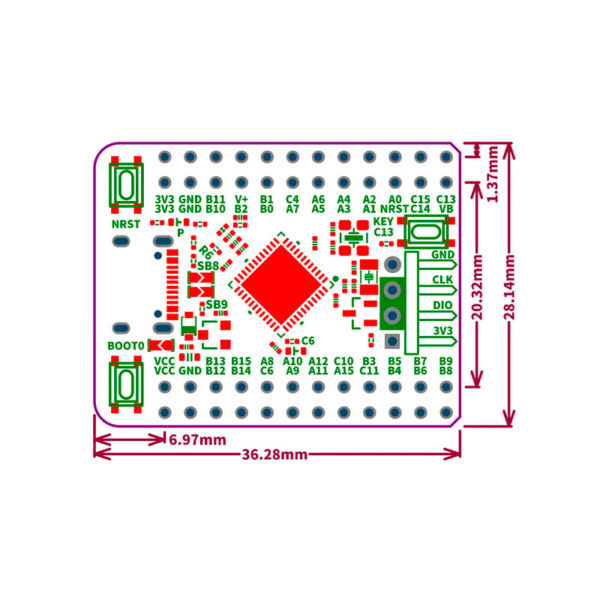 Отладочная плата на STM32G474CEU6 (170МГц, 512KB Flash, 128KB RAM)