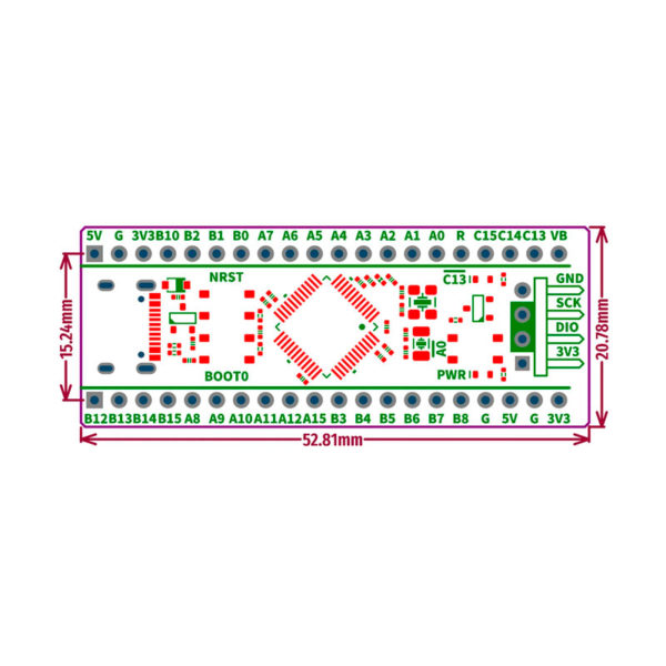 Отладочная плата на STM32H503CBT6 (250МГц, 128KB Flash, 32KB RAM)