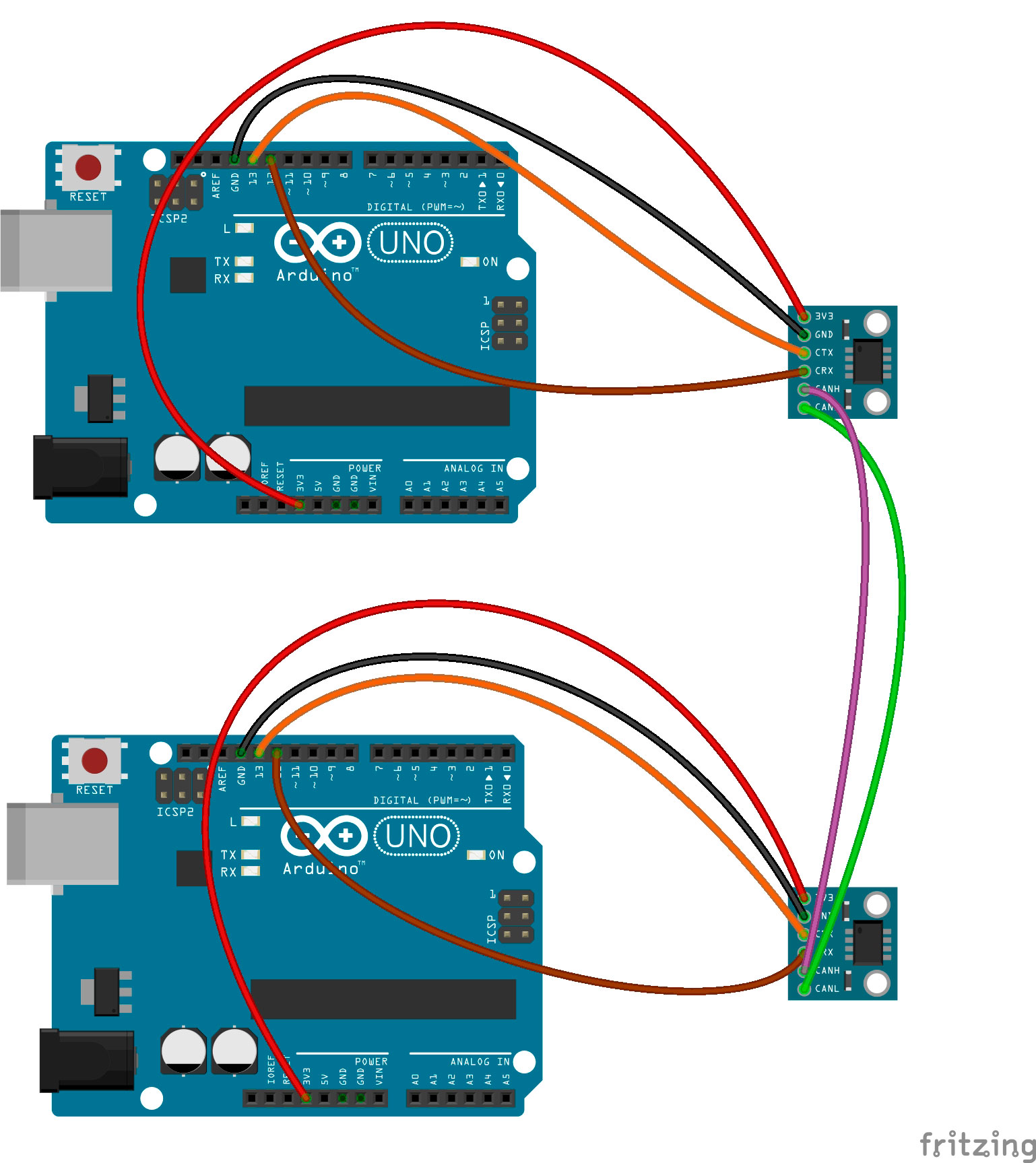 Модуль TJA1051 и Arduino UNO — Схема подключения и пример кода