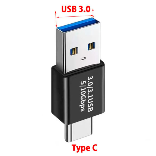 USB A (папа) - USB Type-C (папа) переходник USB 3.1