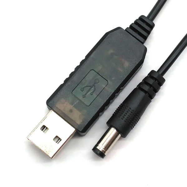 USB - 5.5×2.1мм Повышающий кабель-конвертер (5В - 9В/700мА) (1м)