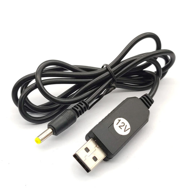USB - 5.5×2.1мм Повышающий кабель-конвертер (5В-12В / до1А)