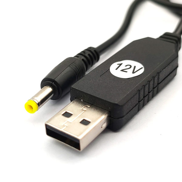 USB - 5.5×2.1мм Повышающий кабель-конвертер (5В-12В / до1А)
