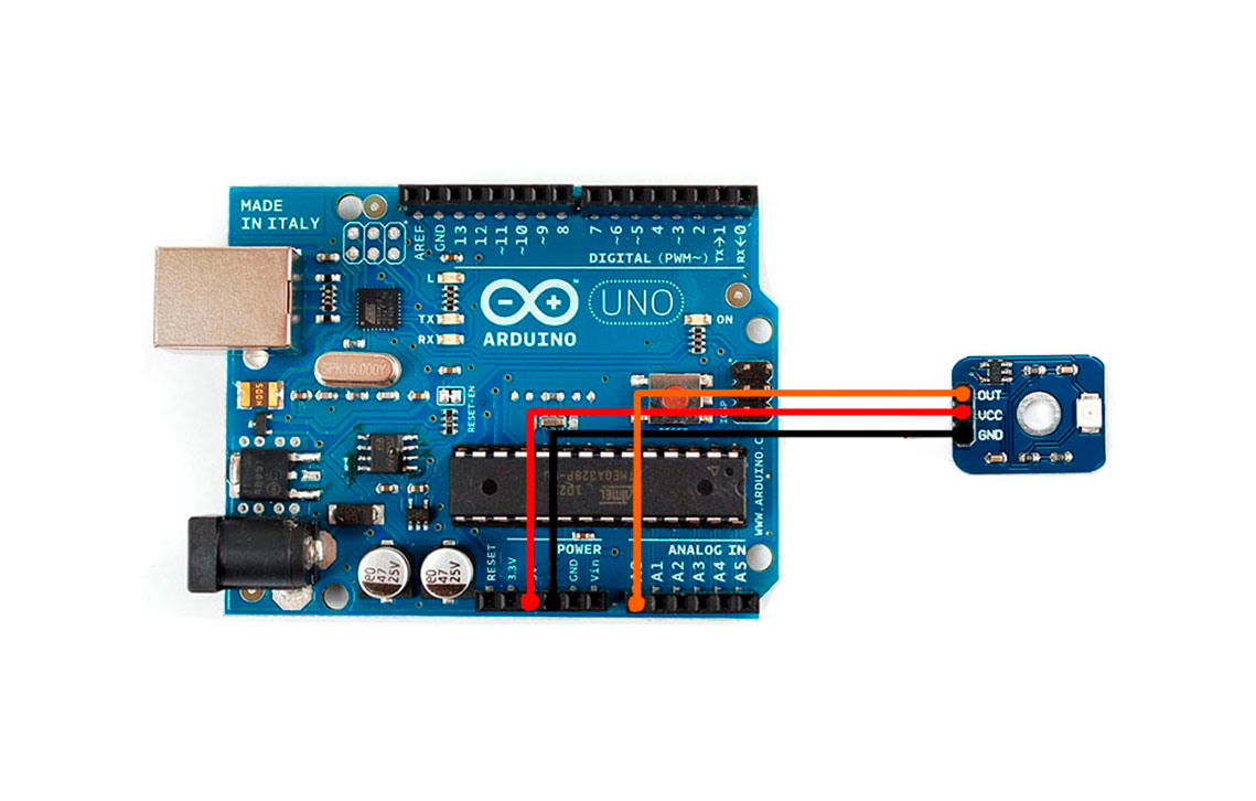 Подключение аналогового датчика ультрафиолета к Arduino Uno