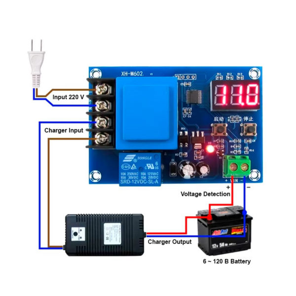 XH-M602 - контроллер заряда Li-Ion АКБ (6В - 120В)