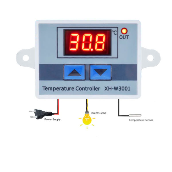 XH-W3001 — Цифровой терморегулятор с датчиком (220В / 1500Вт)